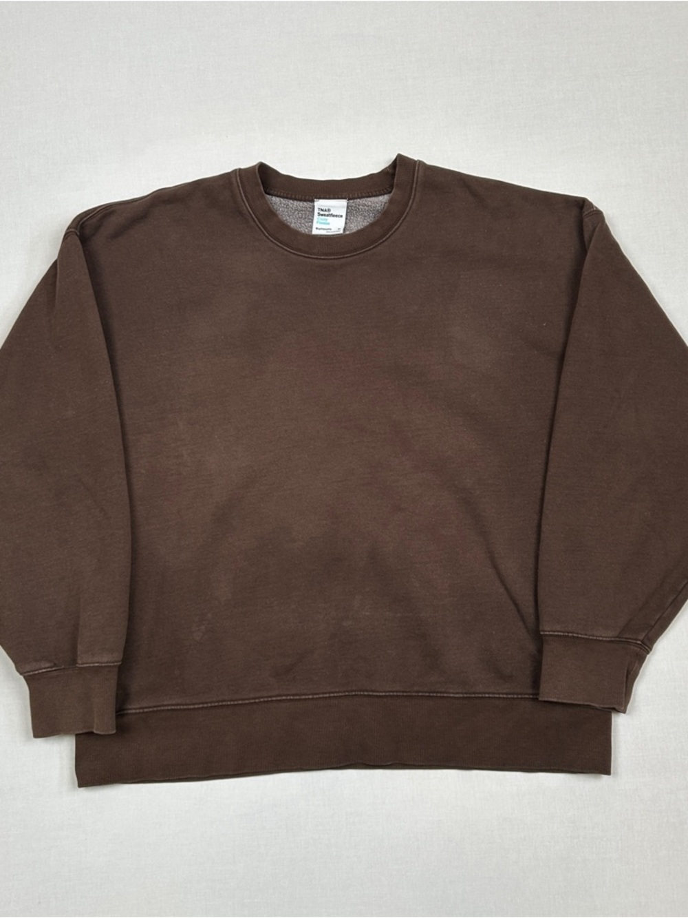 Brown TNA Sweatfleece Cozy Fleece Crewneck